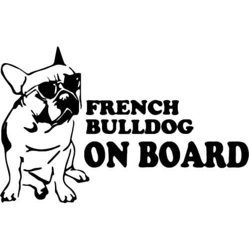 S51251# Various Sizes/Colors Car Stickers Vinyl Decal French Bulldog on Board Dog Motorcycle Decorative Accessories Creative