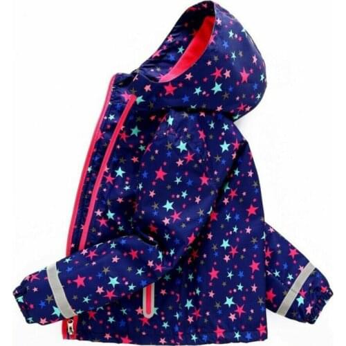 2021 New Age 3-12 Y Girls/Boys Kids Waterproof Raincoat Hooded Fleece School Lined Jacket