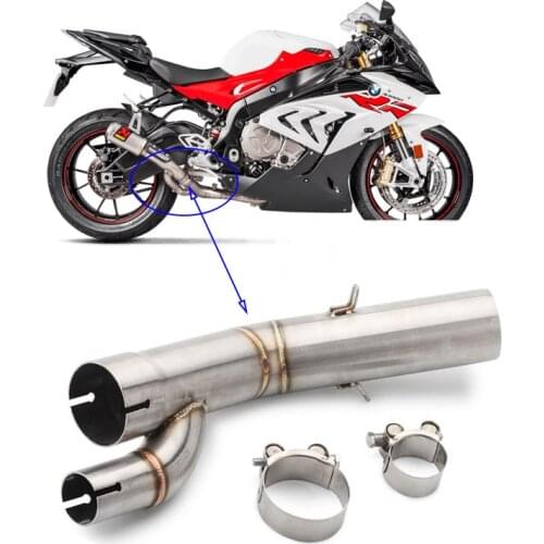 For BMW S1000RR 2017 2018 Motorcycle Exhaust Mid Link Pipe Slip On 51 mm Tail Escape Stainless Steel Middle Converter Elbow Tube