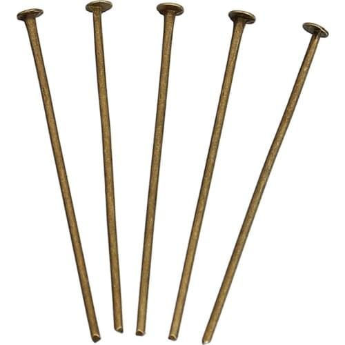 DoreenBeads 500 PCs Bronze Color Head Pins Findings 30x0.8mm(20 gauge) (B03599), yiwu