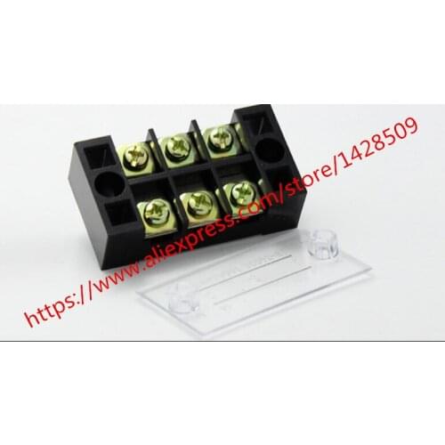 Dual Row 3 Position Covered Screw Terminal Strip Block 600V 25A 15A free ship tb-1503/2503