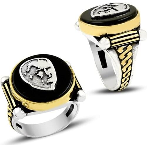 925 Silver Ataturk Portrayed Exclusive Men Rings