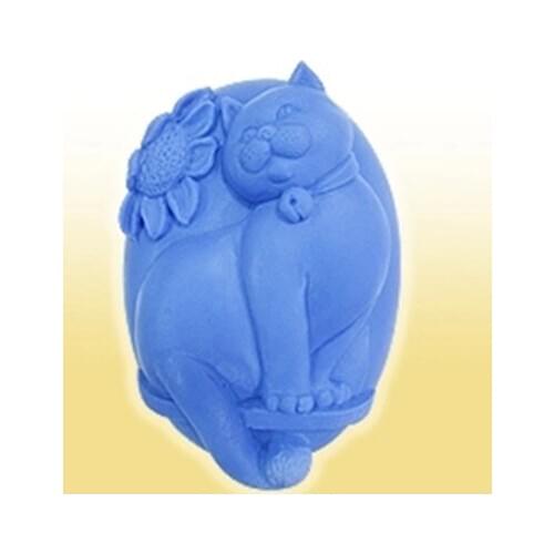 Free shipping handmade soap silica gel mould candle soap mould silicone mold for DIY proud cat