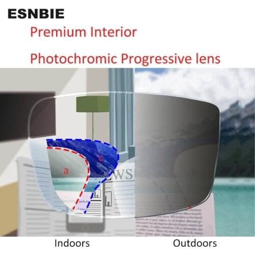 1.56 1.61 1.67 Premium Progressive Lens Photochromic Men Women Brown Gray Multifocal Prescription Eyeglasses Lens 70mm