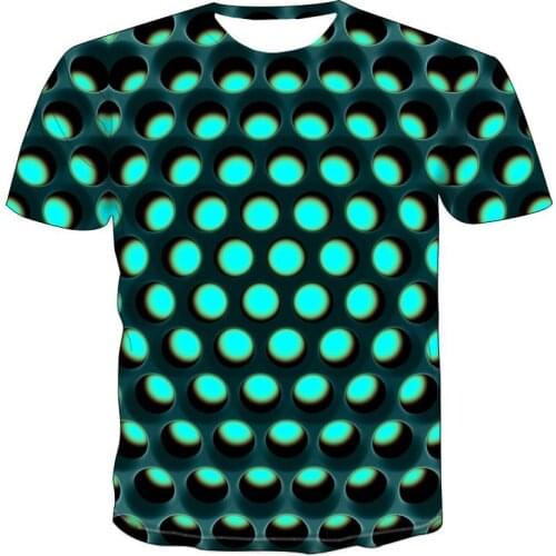 Large Size Men T-Shirt 2020 Summer Geometric Circle 3D Printed Top Tees Fashion O--Neck Short Sleeve Casual Loose Men Shirts