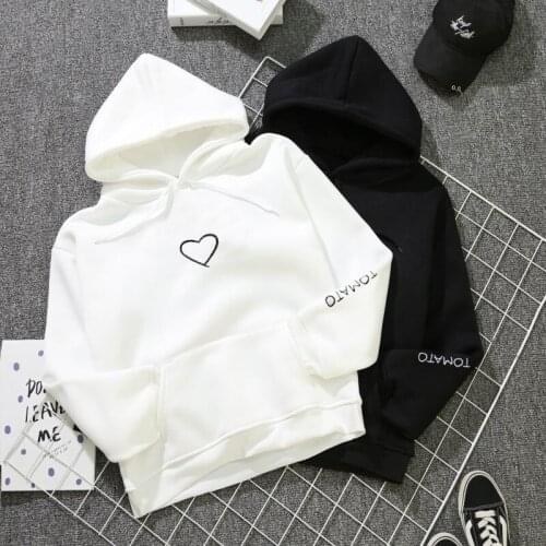 Heart Hoodies Sweatshirts Women Winter Casual Kawaii Harajuku New Pullovers Hooded For Girls Punk Clothing