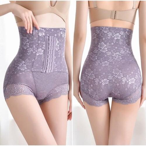 Women Body Shaper Corset Hips Slimming Belly Pants Breasted Back Pull-off High-waist Panties Female Printing Waist Trainner