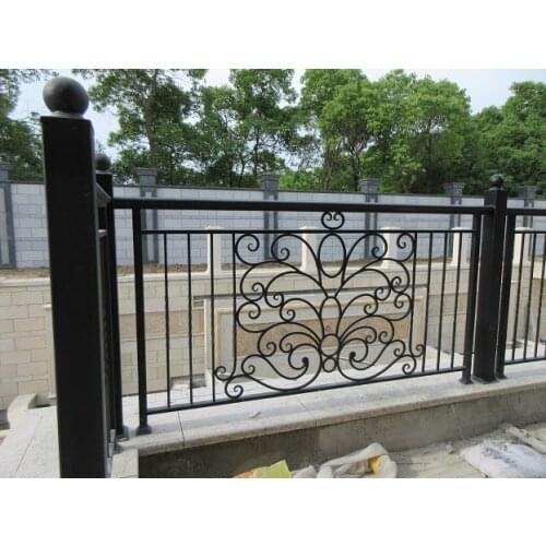 Hand Forged Wrought iron balcony iron Railings iron balustrades for house design hc-3