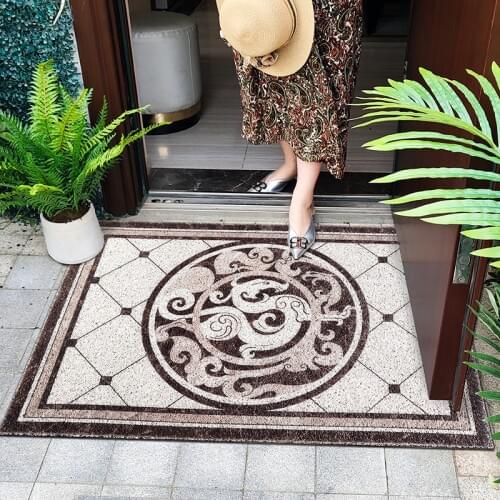 Nordic style Entrance hall carpet PVC wire loop mat INS marble tile pattern Door mat Living room floor mat bathroom non-slip rug