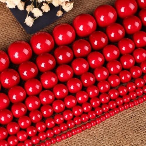 1 Strand Red Natural Stone Imitation Coral Round Loose beads 6mm 8mm 10mm 12mm 14mm 16mm Spacer for DIY Jewelry Making Materials