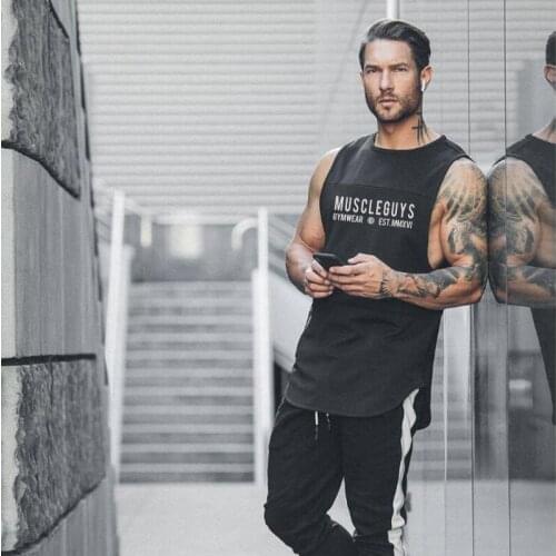 NEW Bodybuilding Sports Tank Tops Men Gym Fitness Workout Sleeveless Shirt Mesh O Neck Stringer Singlet Casual Fashion Vest