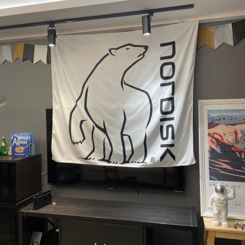 Outdoor Nordic Bear Printed Hanging Cloth White Rabbit DOD Wall Hanging Tapestries