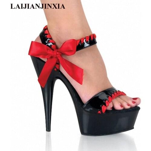 LAIJIANJINXIA New Classic 15CM Open Toe Sandals High Heel Platforms Pole Dance/Performance/Model Shoes/Wedding Shoes