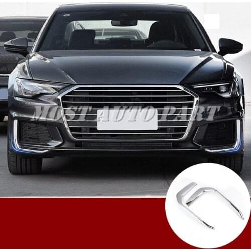 ABS Stainless Steel Front Bumper Grille Fog Light Cover For Audi A6 C8 S-Line Model / Base Model 2019-2020 Car Decoration