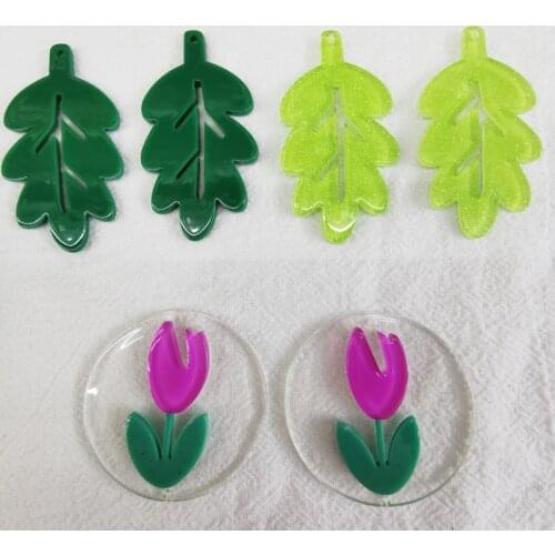 20 pcs 30mm*25mm Korea diy Resin flatbase leaf small Pendant Charms for Woman Girls earring Jewelry Findings accessories 2021