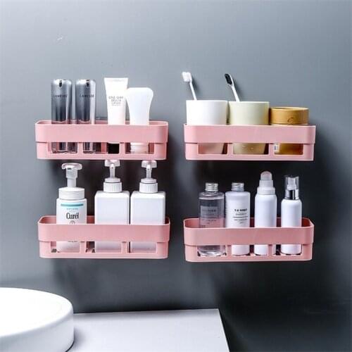 Bathroom Storage Shelf and Rack Waterproof Floating Shelving Home Decoration Kitchen Accessories Free Drilling Wall Hanging