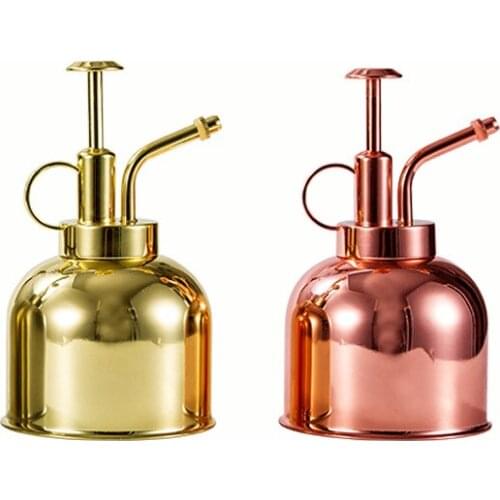 Retro Watering Can Gold Color Mini Stainless Steel Pot Indoors Home Plant Pot Bottle Watering Device Bonsai Flower Garden Tool