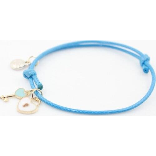 Lucky Bracelets Lock of Love Charms Gold Color Jewelry Heart Key Beads for Lovers Charm Bracelet BZB1014