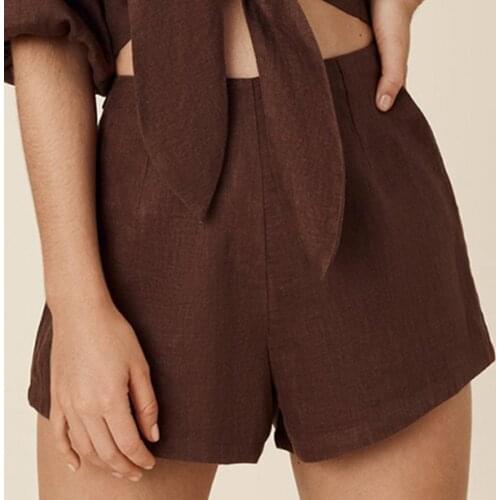 Summer Shorts Women Fashion Straight Shorts Vintage High Waist Zipper Female Casual Solid Short Classic Pants Pantalones Cortos