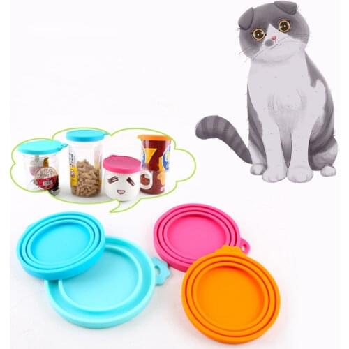 Three sizes Silicone Lid Reusable Seal Cover For Dog Cat Food Storage Pet Supplies