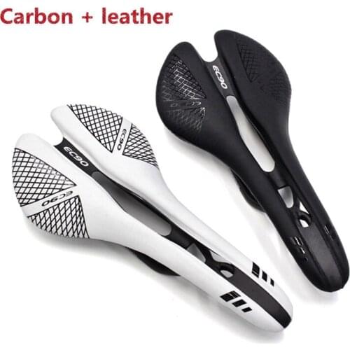 Road bike carbon zadel ultralight racing track carbon + leather bike saddle selle bici ec90 saddle