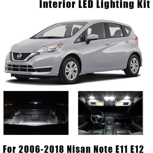 9pcs White Error Free LED Interior Bulbs Map Dome Reading Light License Plate Lamp Kit For 2006-2018 Nisan Note E11 E12