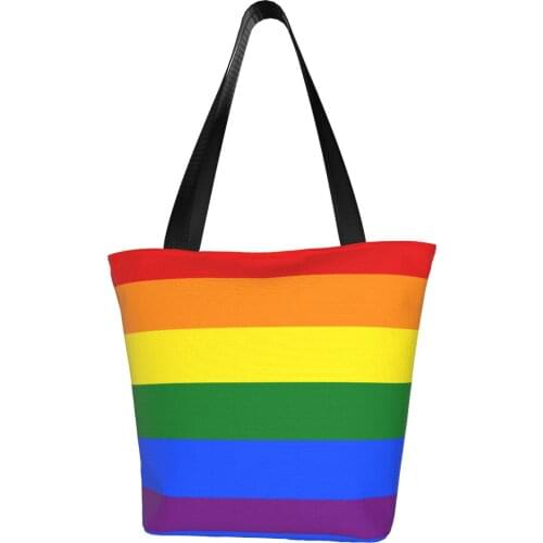 Lgbt Polyester outdoor girl handbag, woman shopping bag, shoulder bag, canvas bag, gift bag