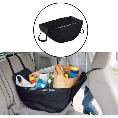 High Capacity Black Car Rear Storage Bag for Groceries Durable Washable