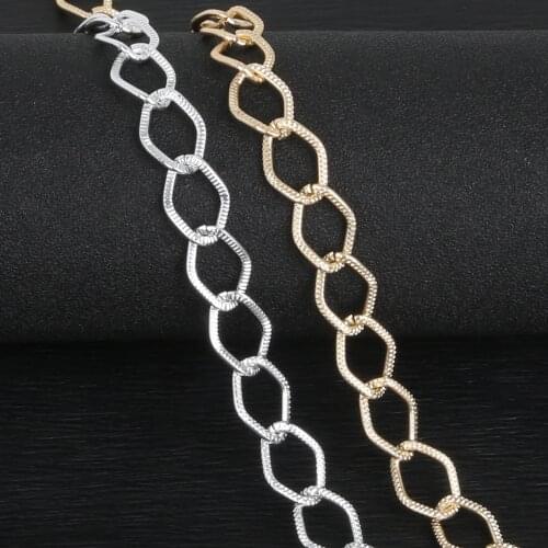 High Quality 17X12mm 3m/lot Plated Silver/Light Gold Aluminum Chain For Necklaces Bracelet DIY Jewelry Findings & Craft Making