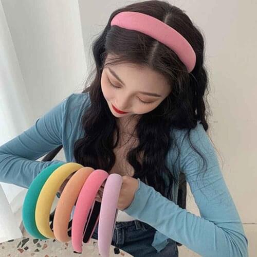 Haimeikang Vintage Headbands For Hair Woman Fashion Hair Band Elastic Candy Color Bezel Hair Hoop Headband Hair Accessories