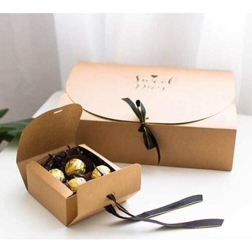 1pc Creative Simple Marble Style Gift Box Creative Kraft Paper DIY Gift Bag Candy Box Kawaii Party Supplies
