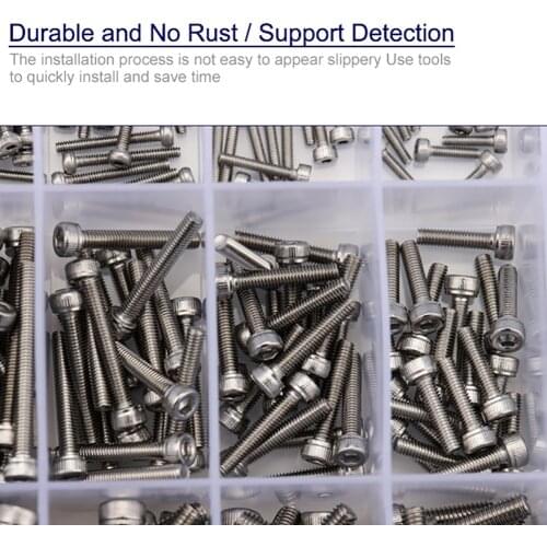 1080pcs Nuts And Bolts Set M2 M3 M4 304 Stainless Steel Hex Socket Head Cap Screws Nuts Washer Assortment Kit With Storage
