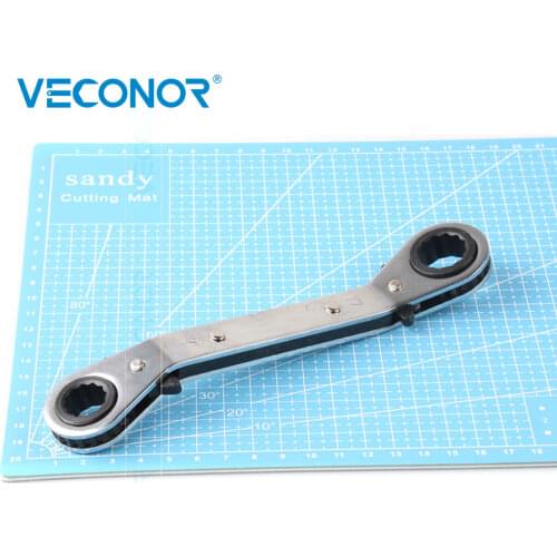 14x17mm Metric Reversible Ratchet Wrench Spanner Plum-Designed Ratcheting Bent Handle for Multifunctional Use