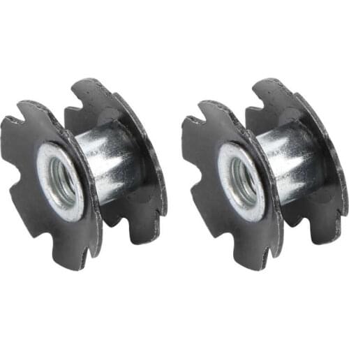 2pcs Bicycle Headset Star Nut Bike Flanged Star Nut Front Fork Mount Core Black Steer Tubes Bike Top Cap Headset Star Nuts