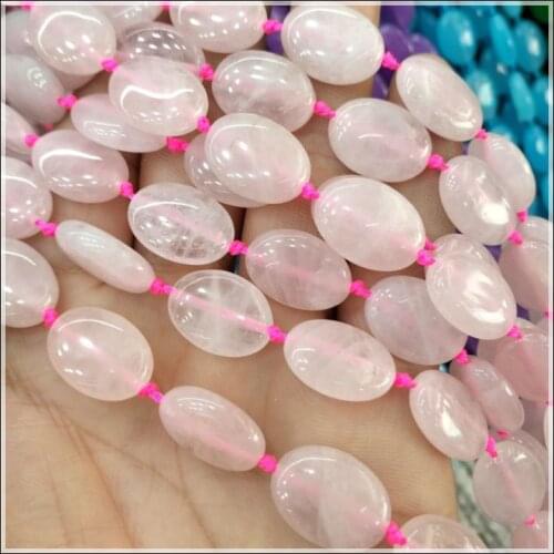20pcs natural gem stone beads oval shape size 13x18mm rose quartzz agatee wholesale beads accessories top fashion jewelry findin