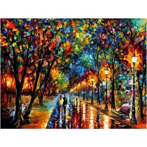 3D Diamond Embroidery 5D DIY Diamond Painting Autumn Rain Couples Diamond Painting Cross Stitch Mosaic Home Decor