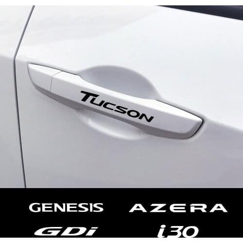 4PCS Car Door Handle Stickers For Hyundai Elantra Accent Tucson i40 i30 i10 i20 Veloster IX35 IX20 Solaris Genesis Santafe GDi