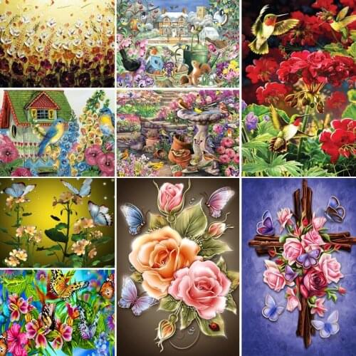40x50x60x70 diamond painting 5D Full Square embroidery mosaic Cross Stitch Plant flowers rose DIY Christmas home Decoration gift