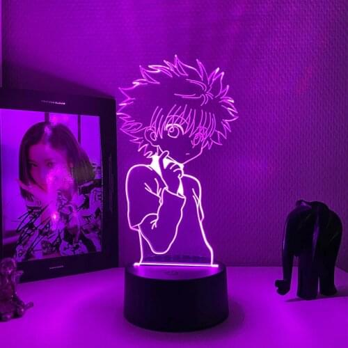 Anime 3d Lamp Killua Figure Nightlight Kids Child BOYS Manga Gift Night Light Lamp Hunter X Hunter