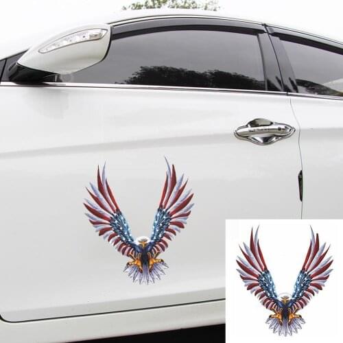 Car Decal Flying Hawk Auto Truck USA Eagle Flag Sticker Car Decoration Decal American Hood Body Reflective Personalized Sti V0C2