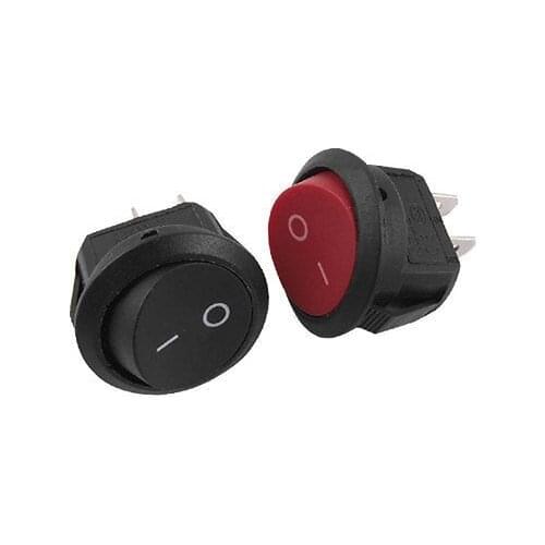 Free shipping!Free shipping !2pcs AC 6A/250V 10A/125V 2 Pin SPST ON/OFF Two Position Round Boat Rocker Switch