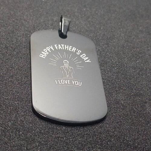 Stainless steel Tag love heart I love you dad happy fathers day necklace engraving Mom children Family Gifts necklace jewelry