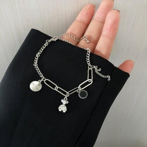 LANIWOO Zircon Bear Bracelet 2020 New Fashion Punk Vintage Jewelry For Women Girls Wholesale Accessory