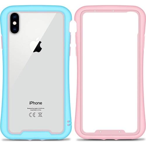 Colorful Soft bumper on for iPhone 11 Pro Max Case TPU Silicone Anti-Knock Case for iPhone XS Max XR Bumper for iPhone X Cover