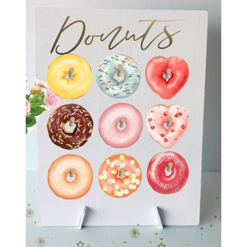 Wooden Candy Sweet Doughnut Wall Birthday Party Favour Storage Rack DIY Donut Wall Stand Wedding Decoration Donut Holds