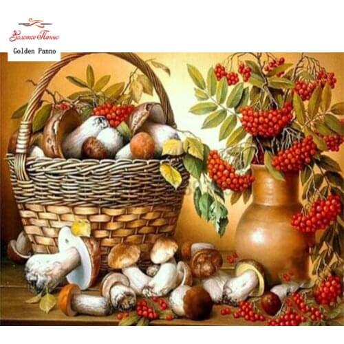 DIY Handmade Crafts Full Diamond Embroidery Plant Square Rhinestones Mosaic Set Mushroom Diamond Painting Cross Stitch 12