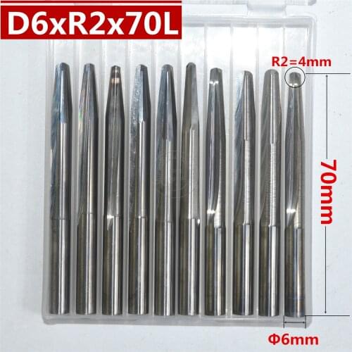 6mm*R2*10°*70L,CNC carbide wood End Mill,woodworking insert router bit,Taper ball nose end milling cutter,deep relief,pvc