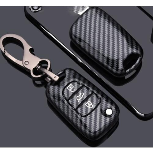 Glossy Carbon fiber ABS Car Key Cover case For Hyundai i20 i30 i35 iX20 iX35 Solaris Verna For Kia RIO K2 K5 Sportage Sorento