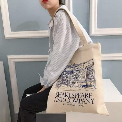 Shakespeare Print Canvas Shoulder Bag for Women Ladies Shopping Bags Cotton Cloth Fabric Grocery Totes Books Bag Girls Handbags