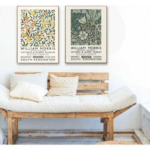 William Morris Canvas Print The Victoria and Albert Museum Exhibition Poster London Underground Art Nouveau Painting Wall Decor